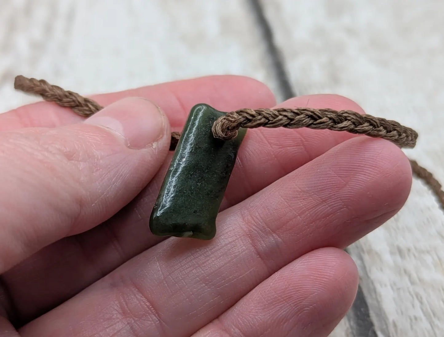 New Zealand Pounamu greenstone Jade adjustable bracelet.