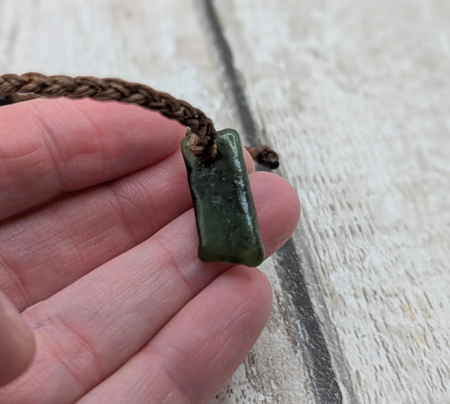 New Zealand Pounamu greenstone Jade adjustable bracelet.