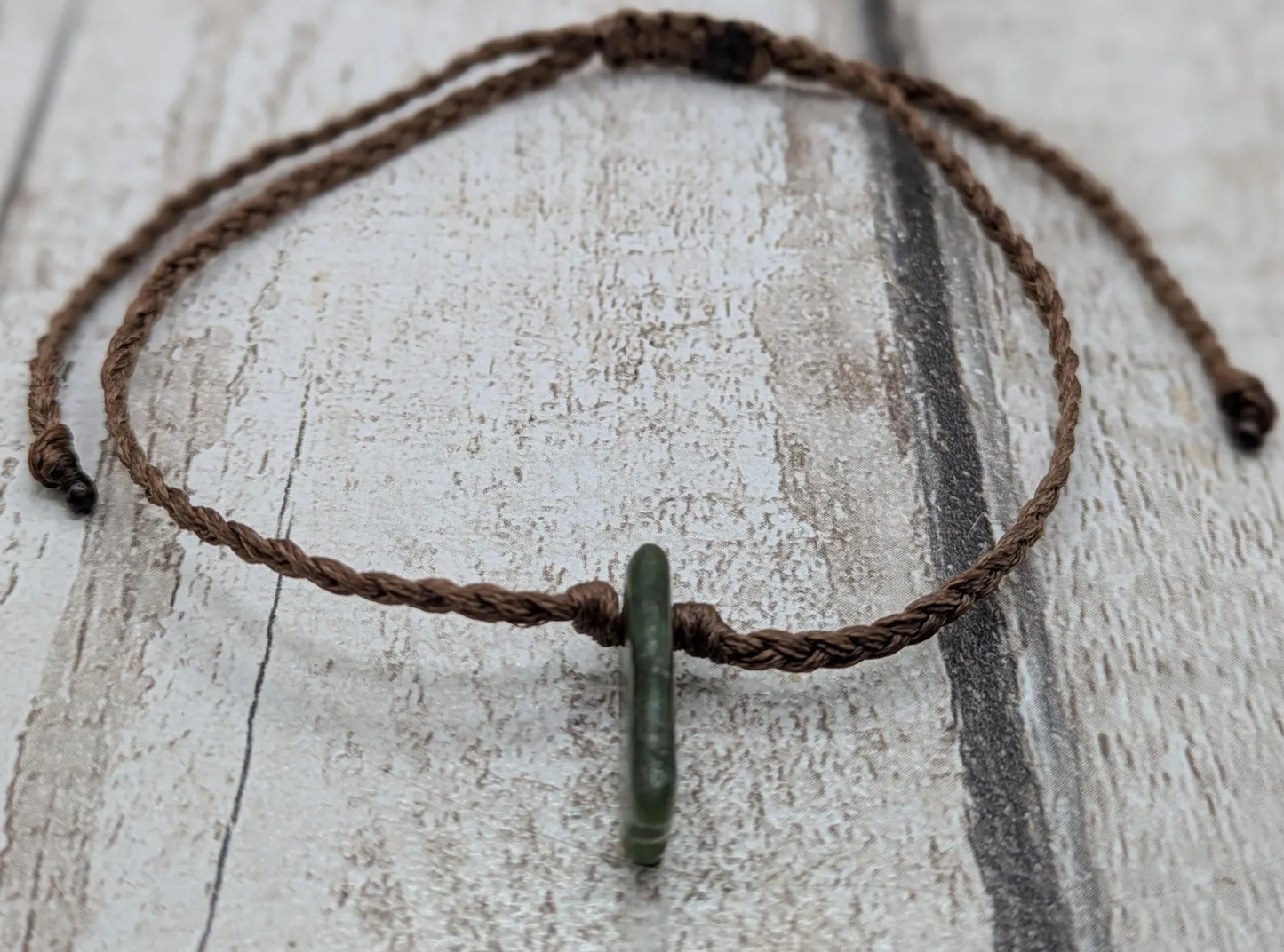New Zealand Pounamu greenstone Jade adjustable bracelet.