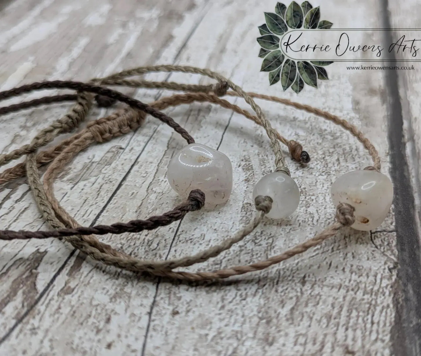Strawberry quartz beaded bracelet.
