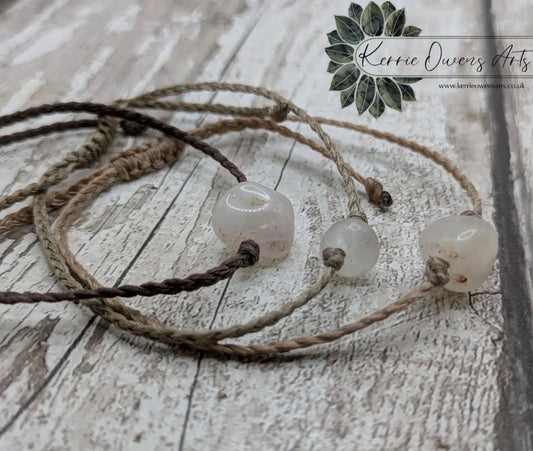 Strawberry quartz beaded bracelet.