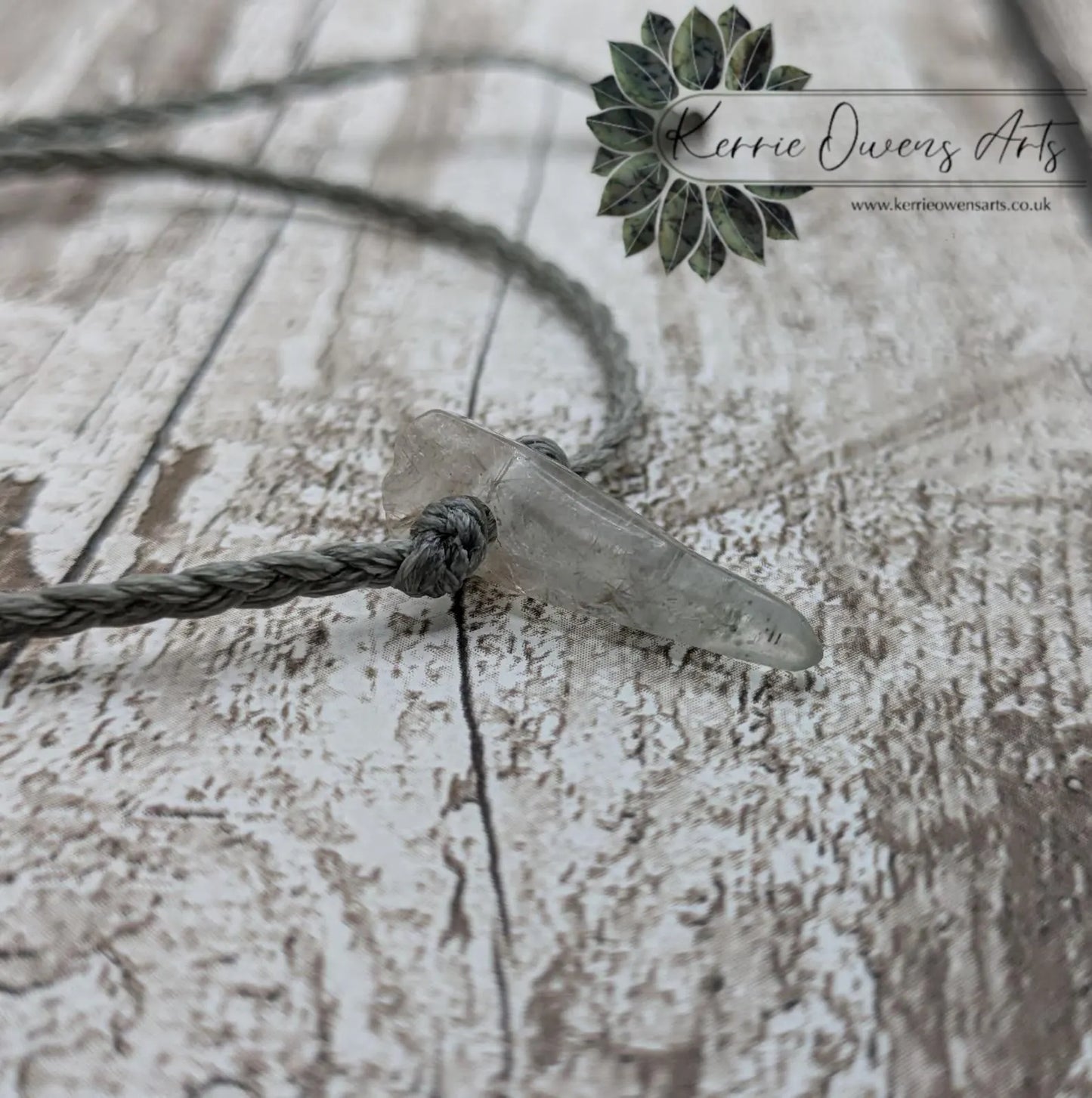 Rutilated quartz point adjustable bracelet.
