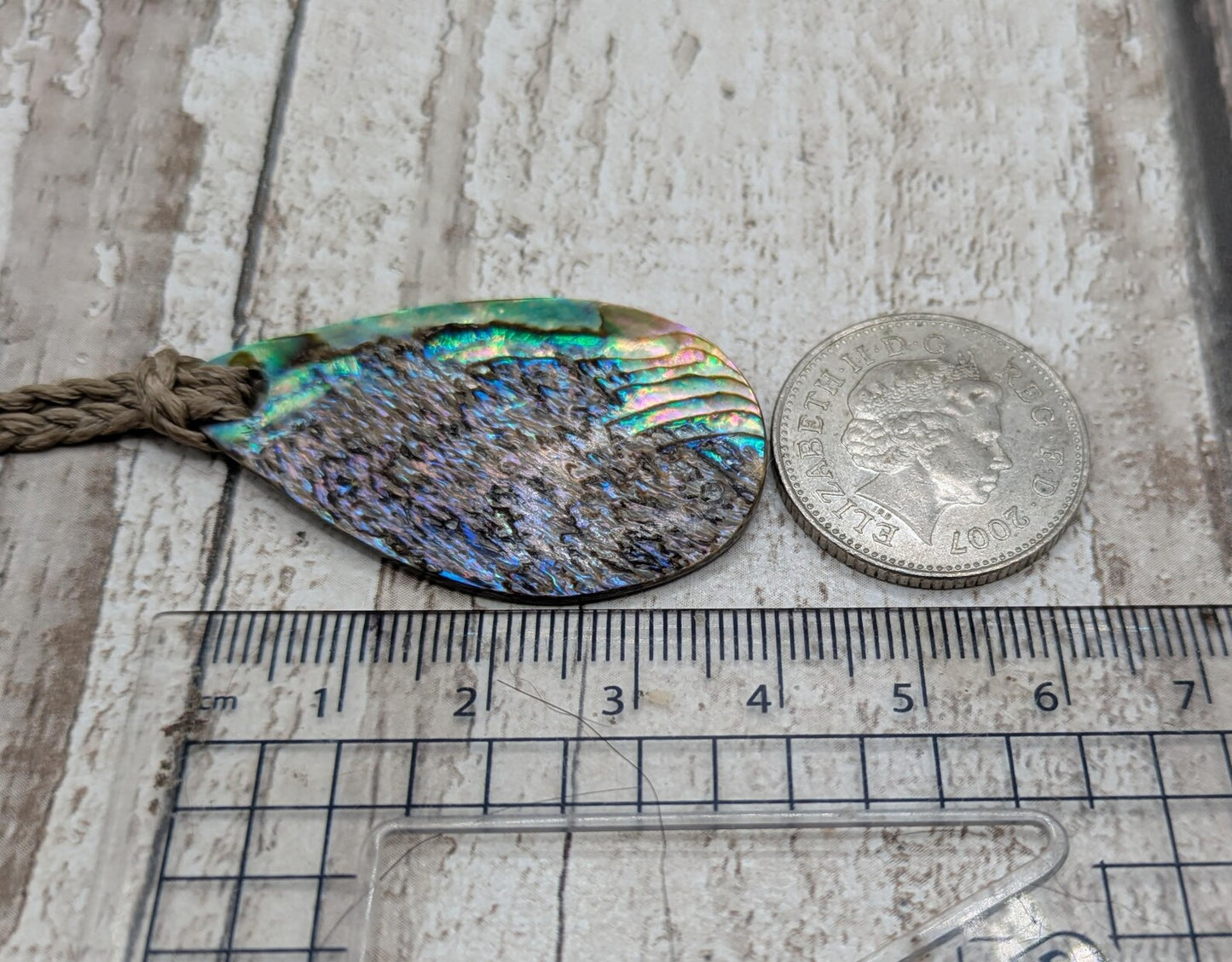 New Zealand Rainbow Pāua teardrop Pendant – colourful Iridescent Necklace, Māori Inspired Ocean Jewellery, Healing Shell Talisman.