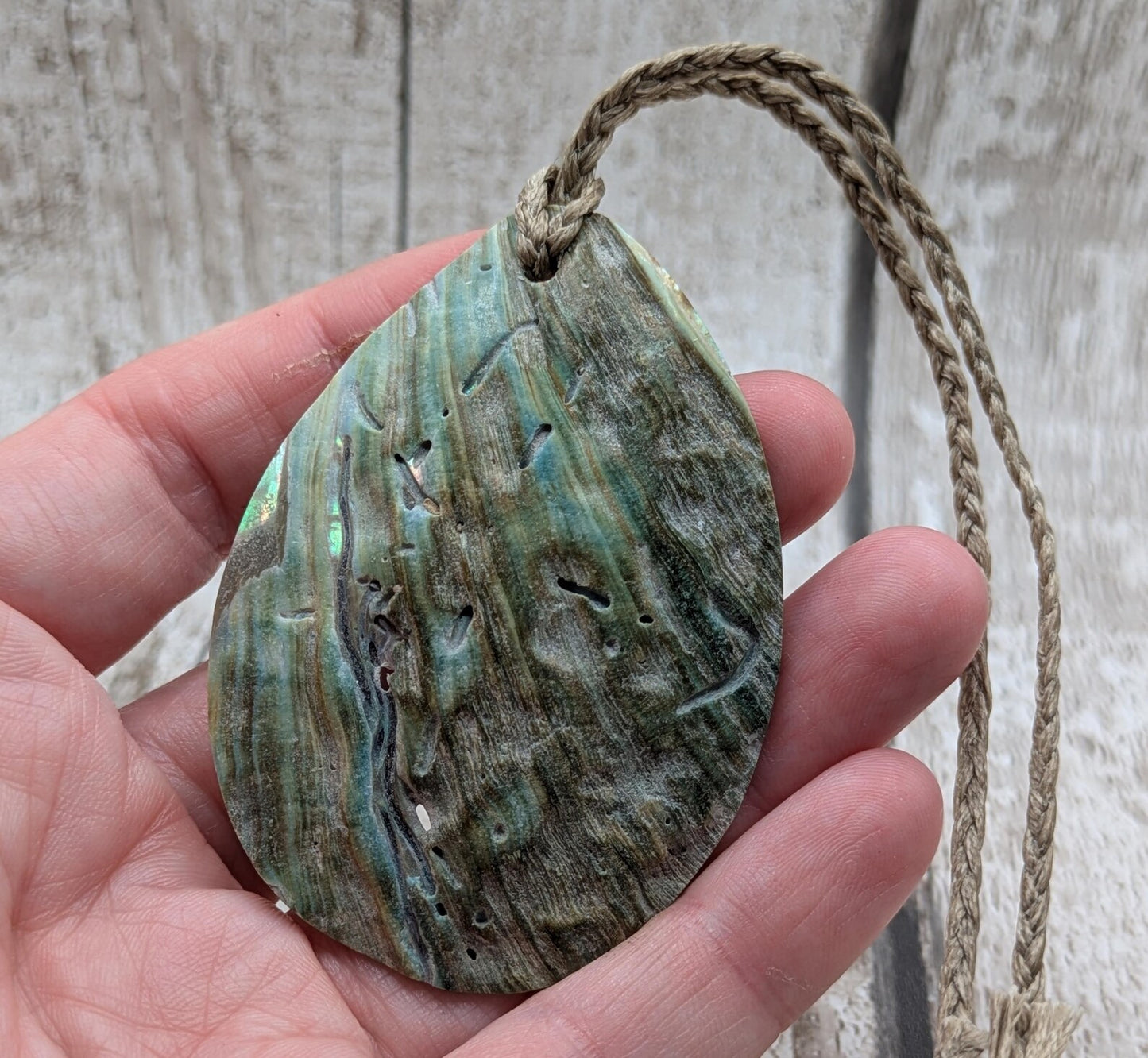 New Zealand rainbow pāua large year drop statement pendant, ocean themed, natural  statement amulet.