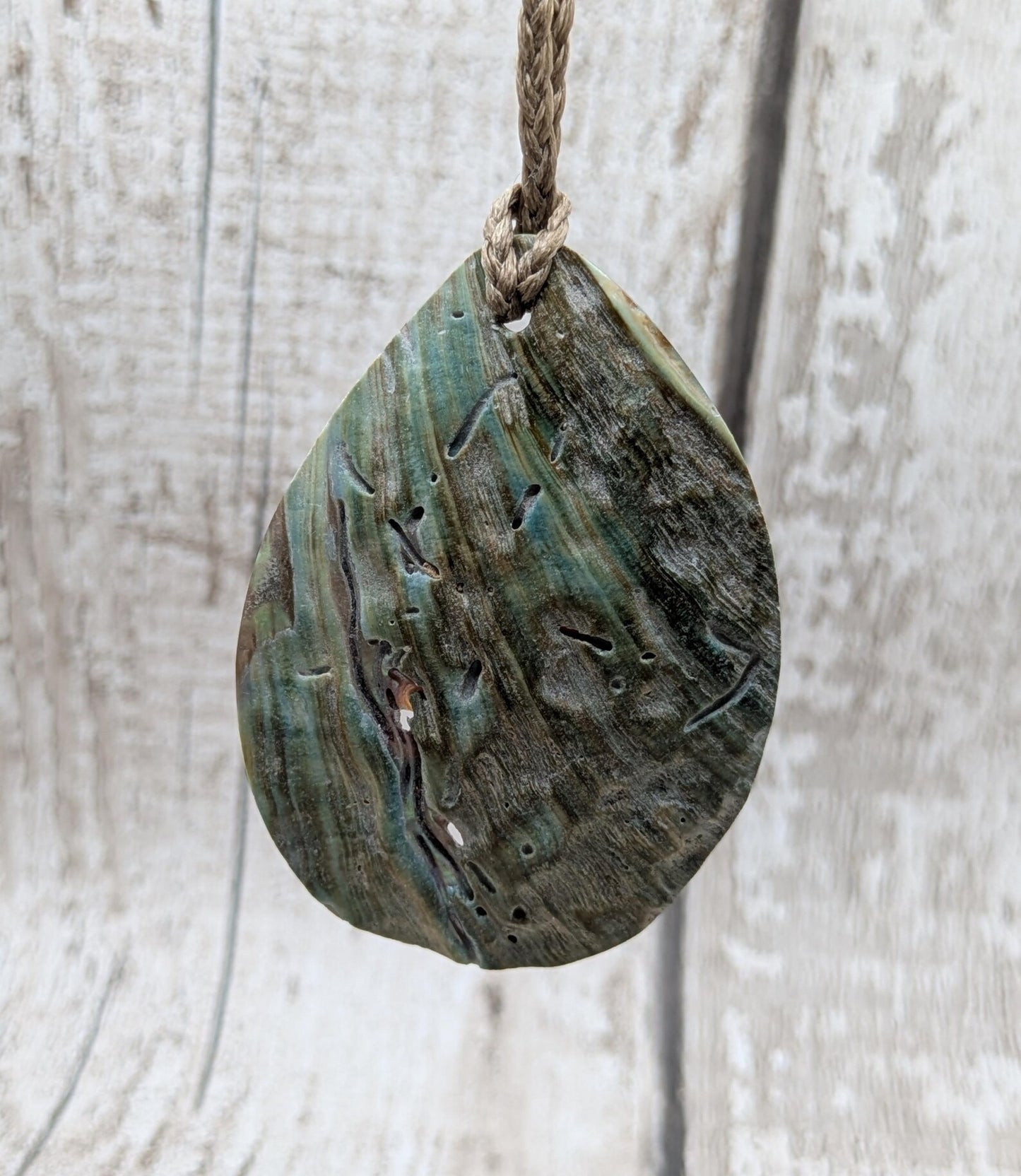 New Zealand rainbow pāua large year drop statement pendant, ocean themed, natural  statement amulet.