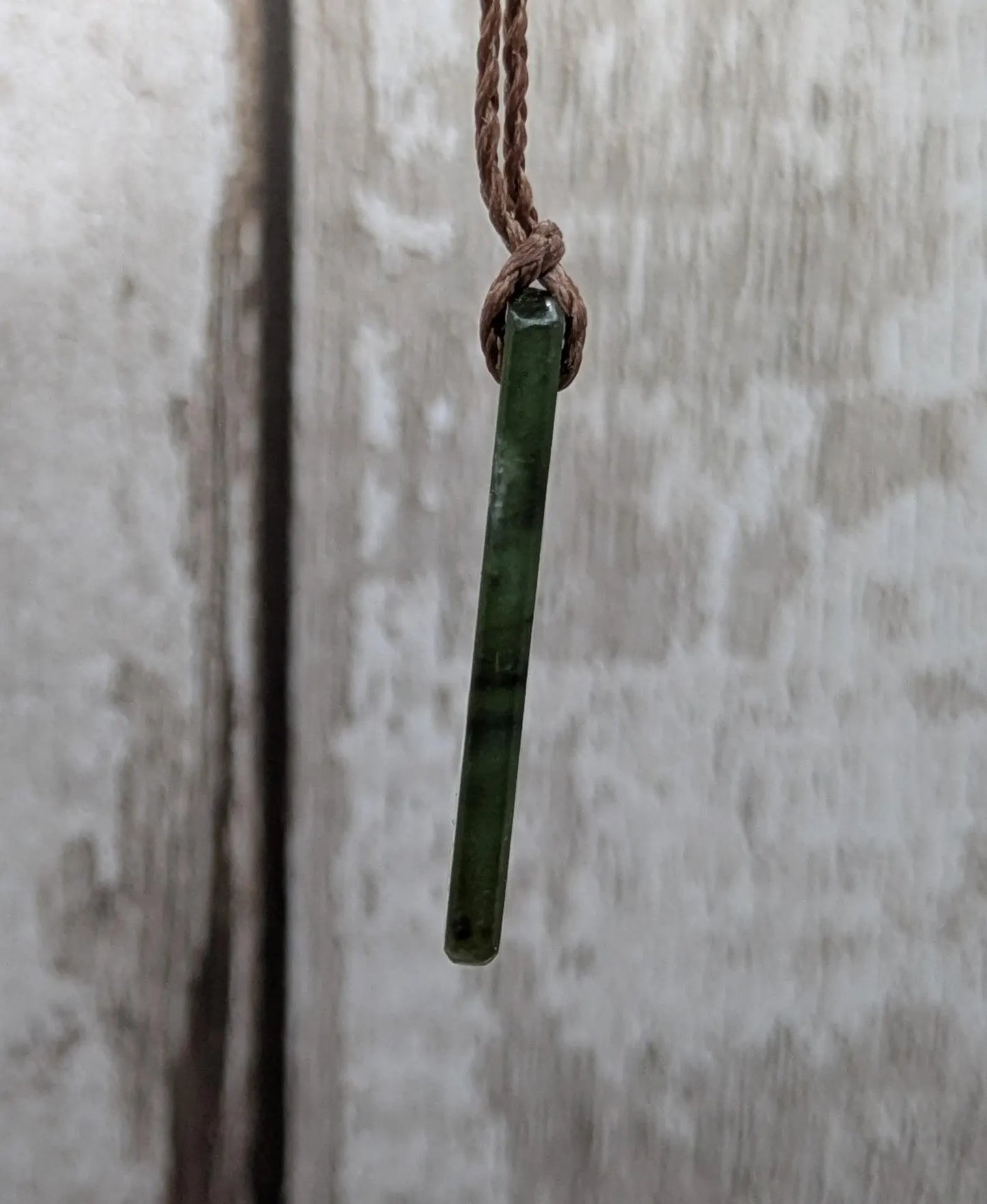 New Zealand Pounamu greenstone drop pendant.