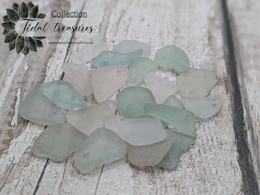 Tiny mixed top drilled sea glass craft beads, naturally estuary tumbled, arts and jewellery making, recycled material.