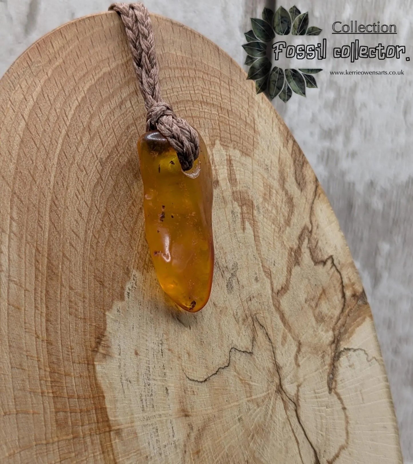 Tumble polished baltic Amber pendant.