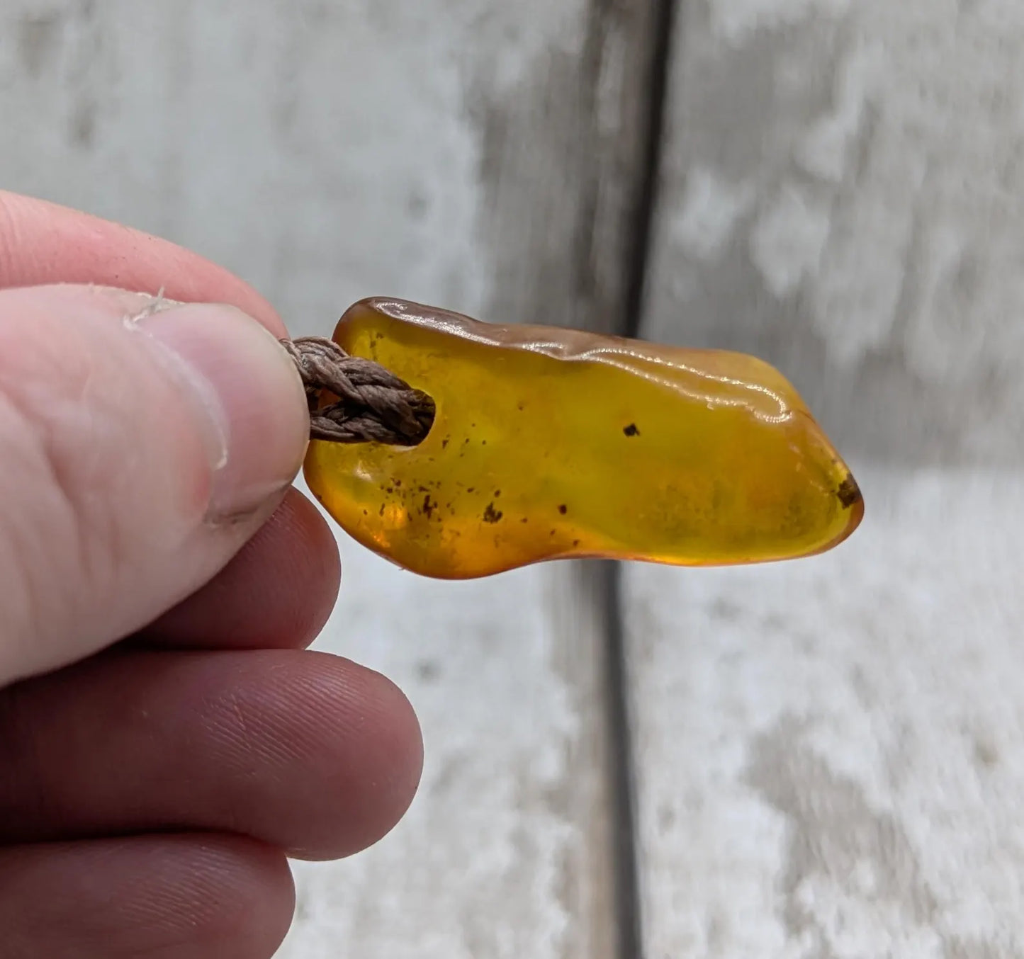 Tumble polished baltic Amber pendant.