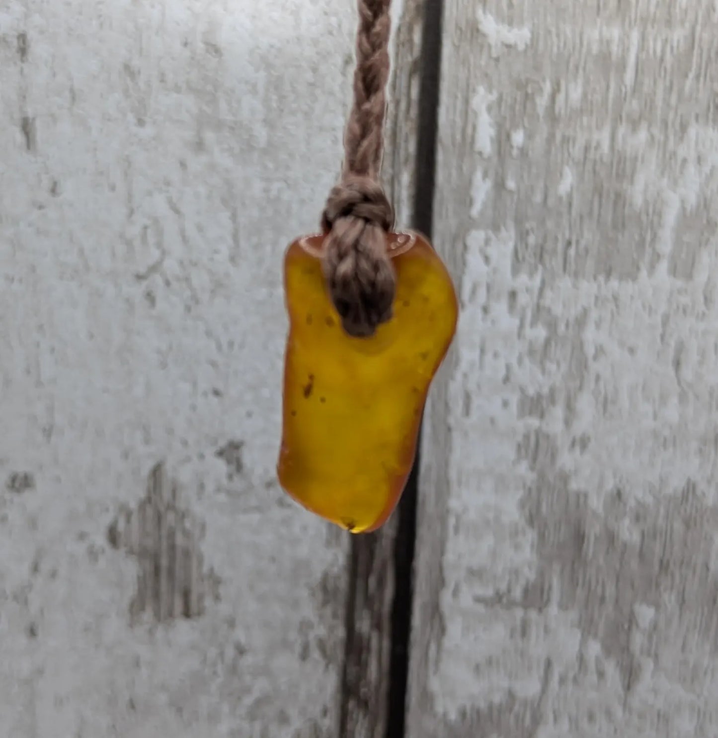 Tumble polished baltic Amber pendant.