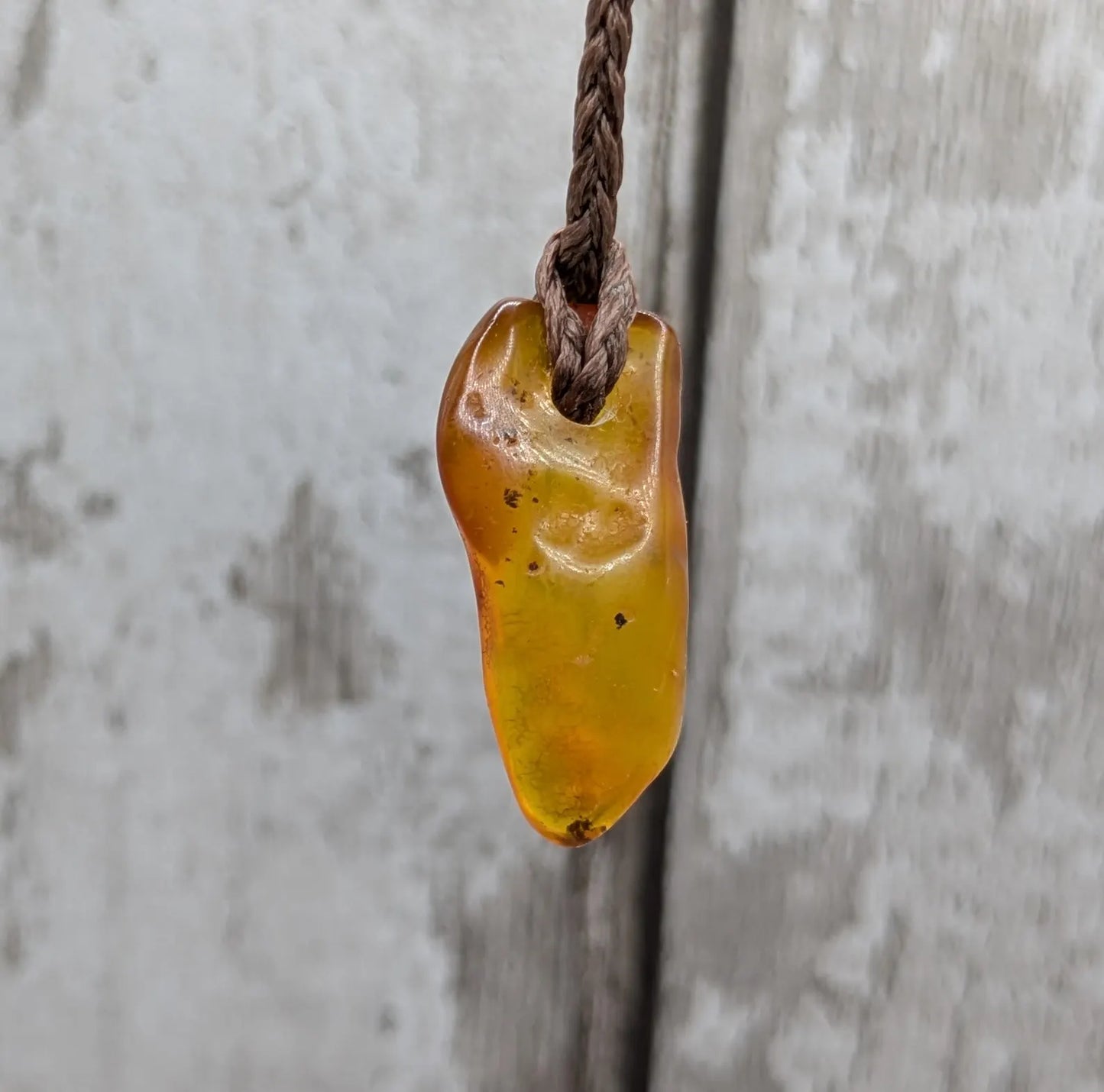 Tumble polished baltic Amber pendant.