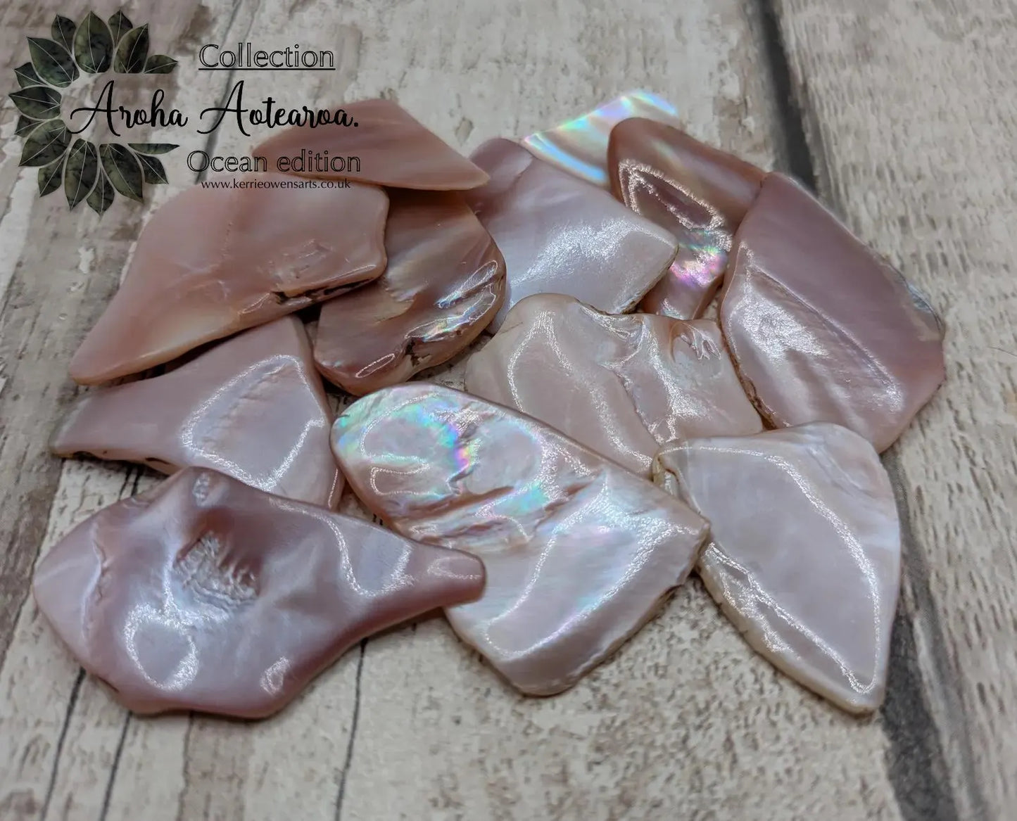 1 medium naturally tumble polished New Zealand pink freshwater mussel shell piece