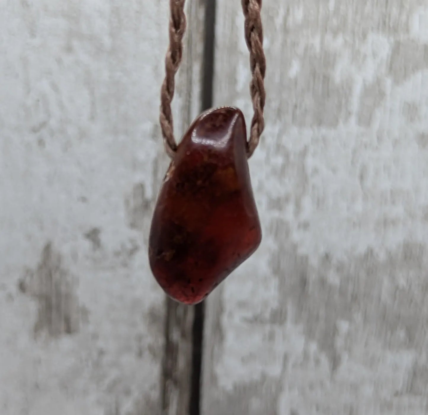 Tumble polished baltic Amber pendant.