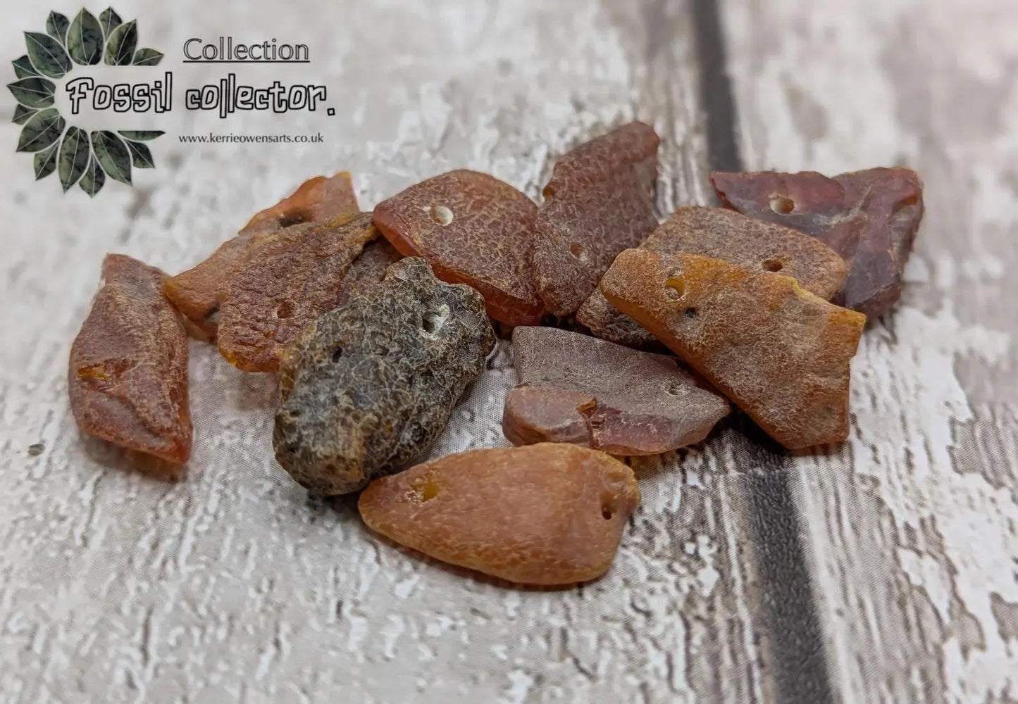Raw natural top drilled Baltic Amber beads.