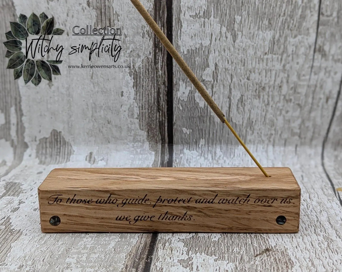 Red oak laser printed and hand chiseled incense holder for ancestral work.