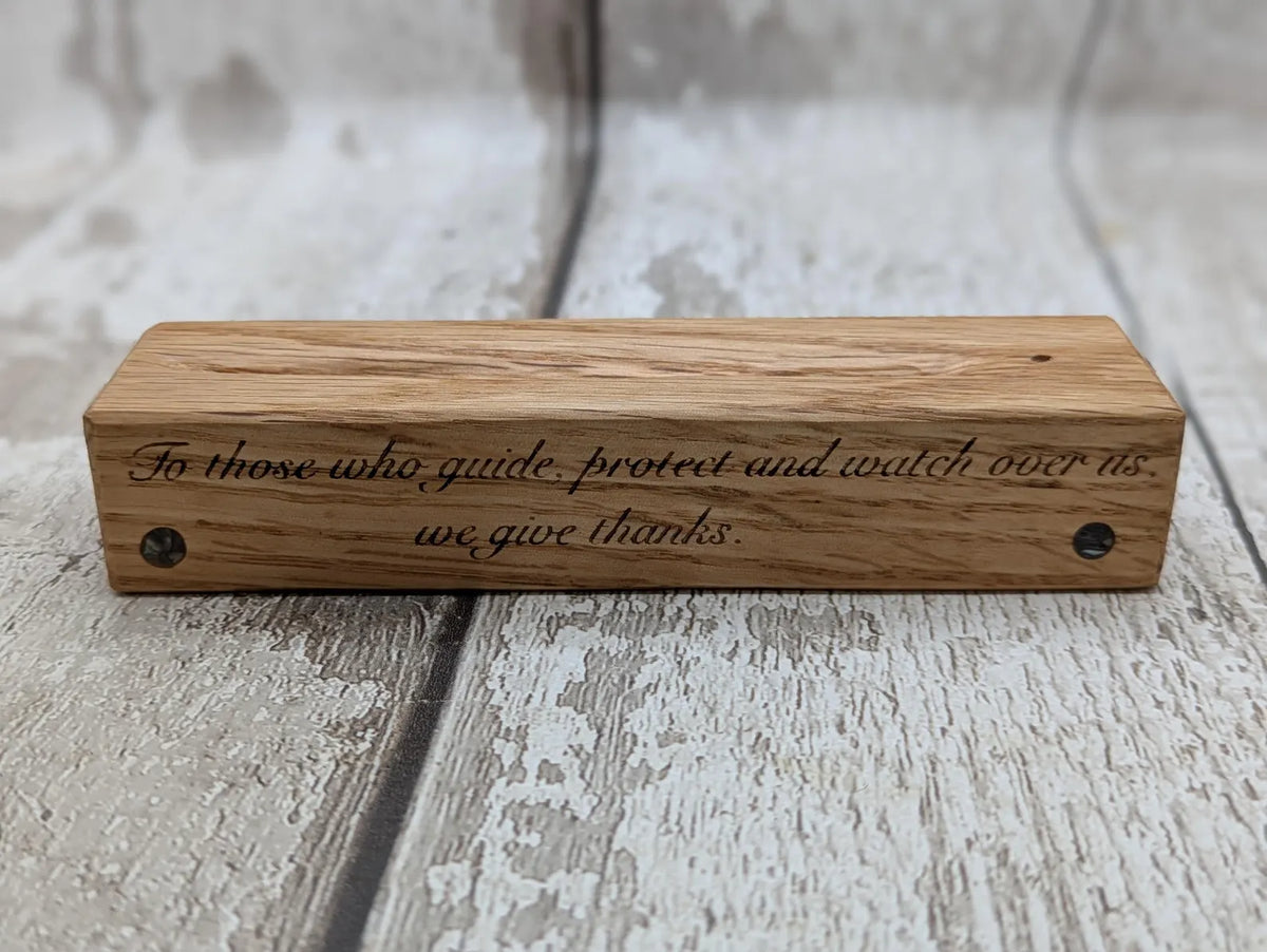 Red oak laser printed and hand chiseled incense holder for ancestral work.