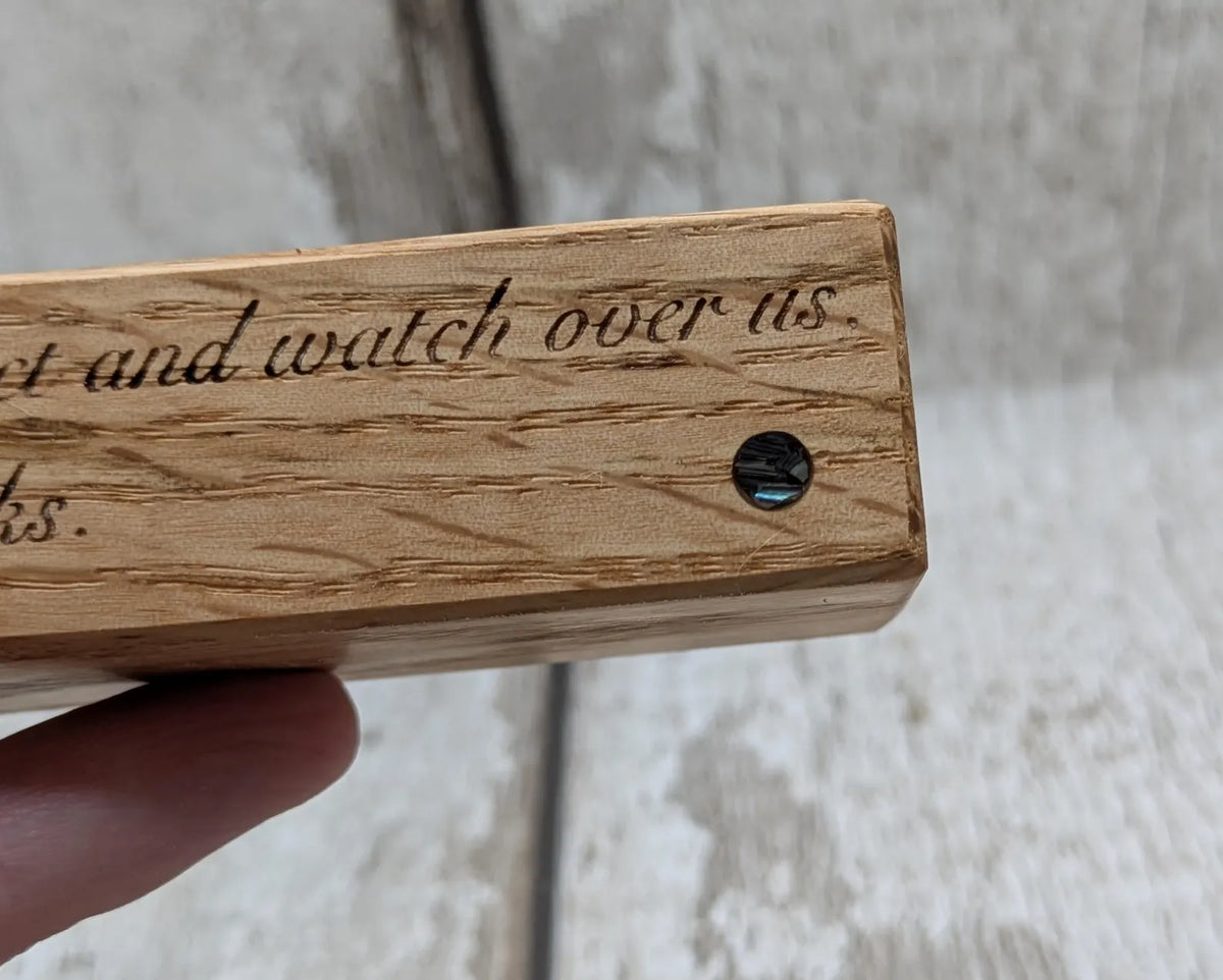 Red oak laser printed and hand chiseled incense holder for ancestral work.