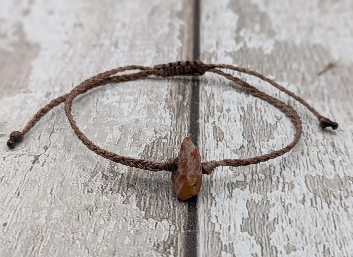 Raw natural adjustable Baltic Amber beaded bracelet.