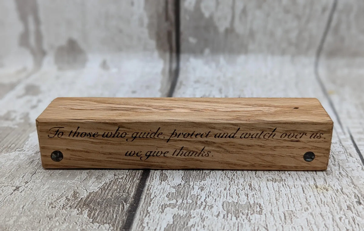 Red oak laser printed and hand chiseled incense holder for ancestral work.