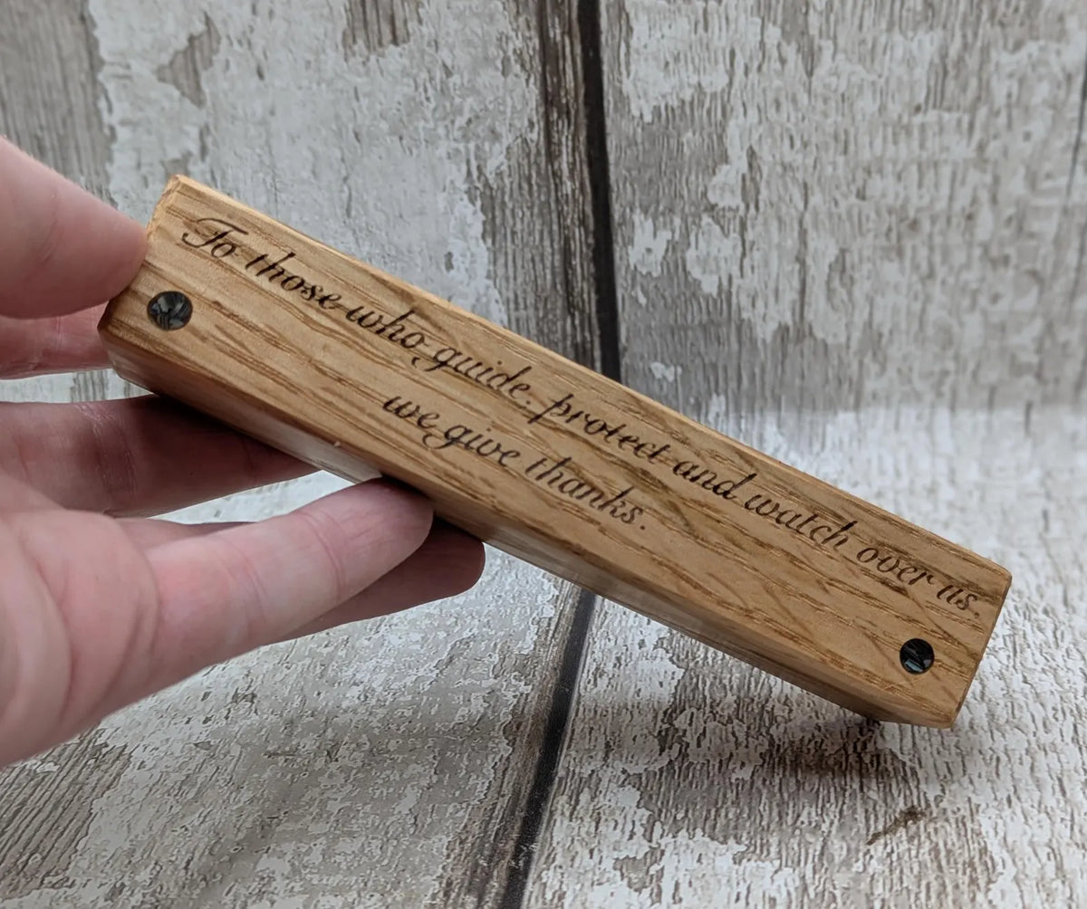 Red oak laser printed and hand chiseled incense holder for ancestral work.