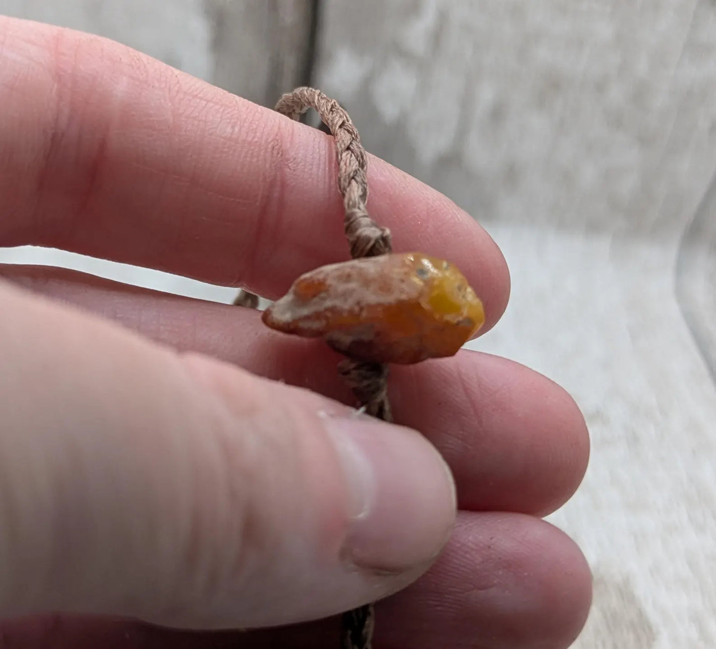 Raw natural adjustable Baltic Amber beaded bracelet.