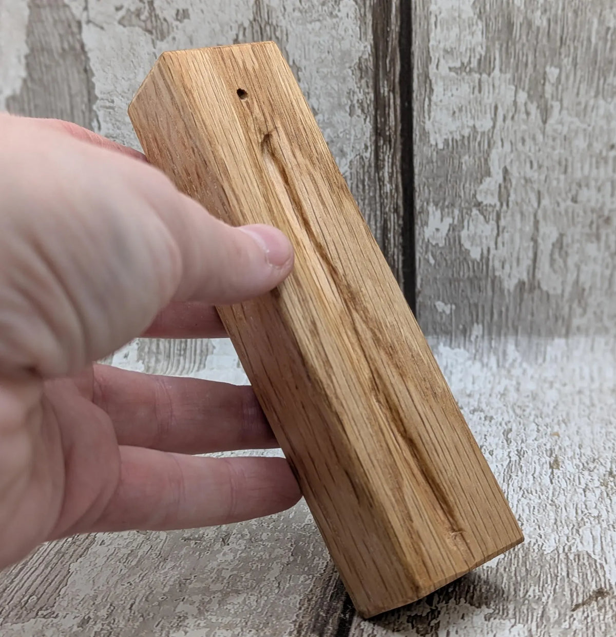 Red oak laser printed and hand chiseled incense holder for ancestral work.