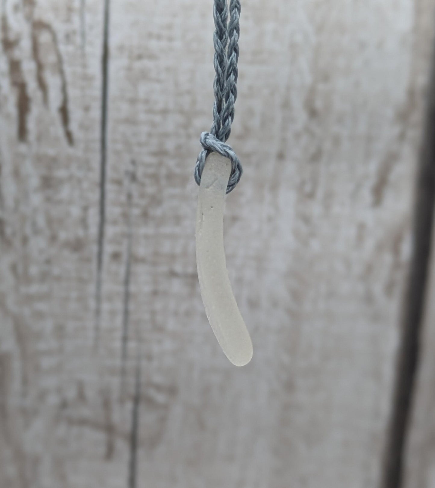 One Naturally Frosted Thames Sea Glass Pendant – Teal or White Beach Glass Necklace – UK Foraged Eco Jewelry – Adjustable Cord Necklace.