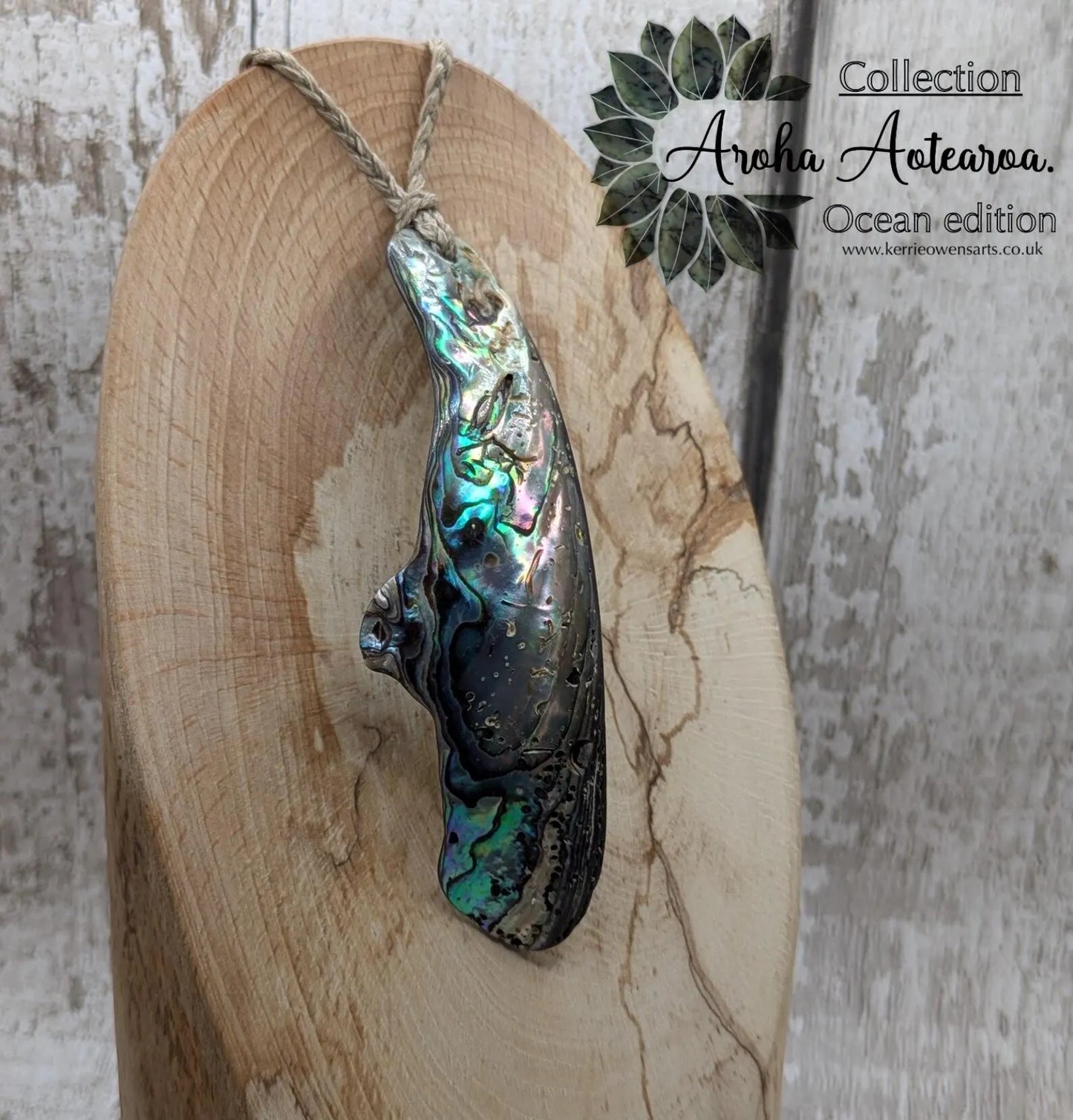 Large Freeform NZ Pāua Shell Pendant – Iridescent Abalone Statement Necklace, Natural statement Beach Jewellery.
