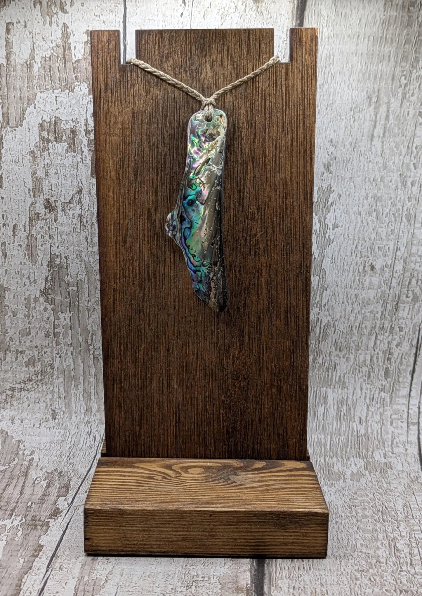 Large Freeform NZ Pāua Shell Pendant – Iridescent Abalone Statement Necklace, Natural statement Beach Jewellery.