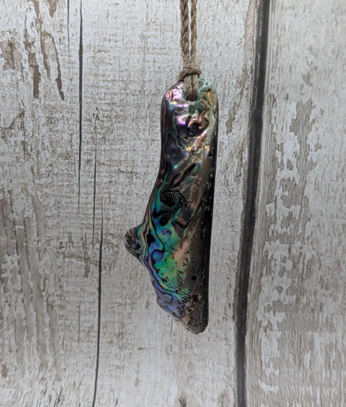 Large Freeform NZ Pāua Shell Pendant – Iridescent Abalone Statement Necklace, Natural statement Beach Jewellery.