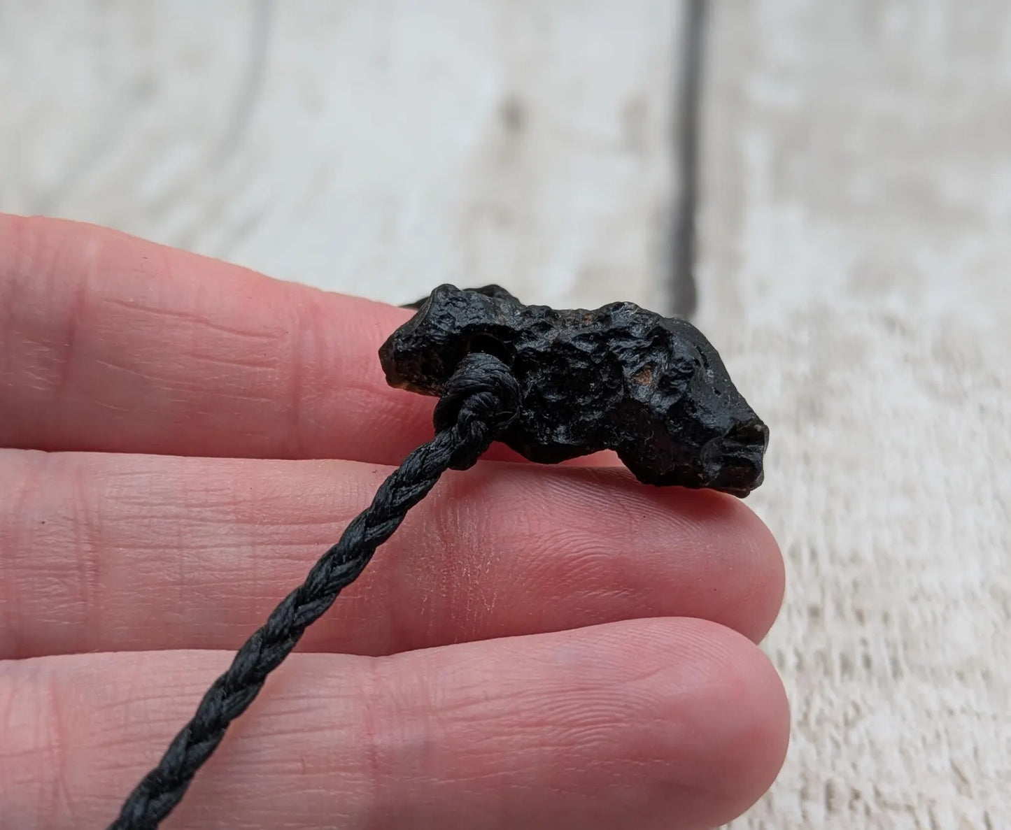 Indonesian tektite beaded adjustable bracelet.