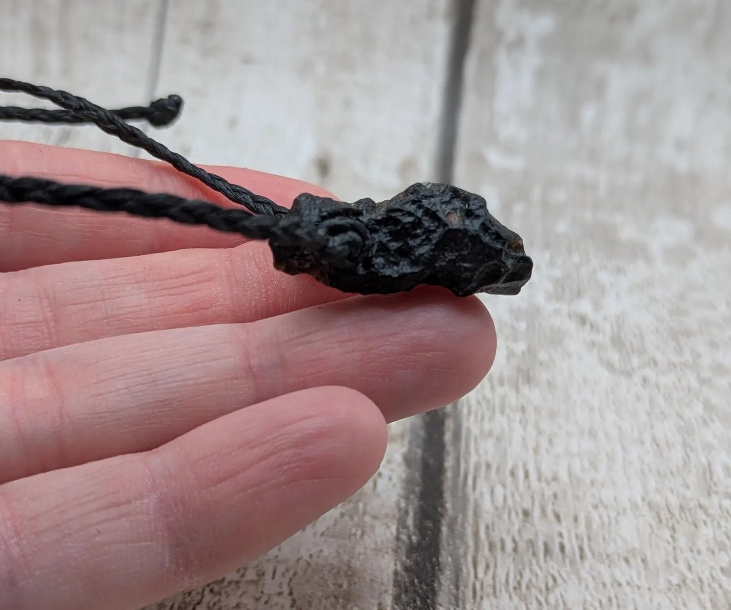 Indonesian tektite beaded adjustable bracelet.