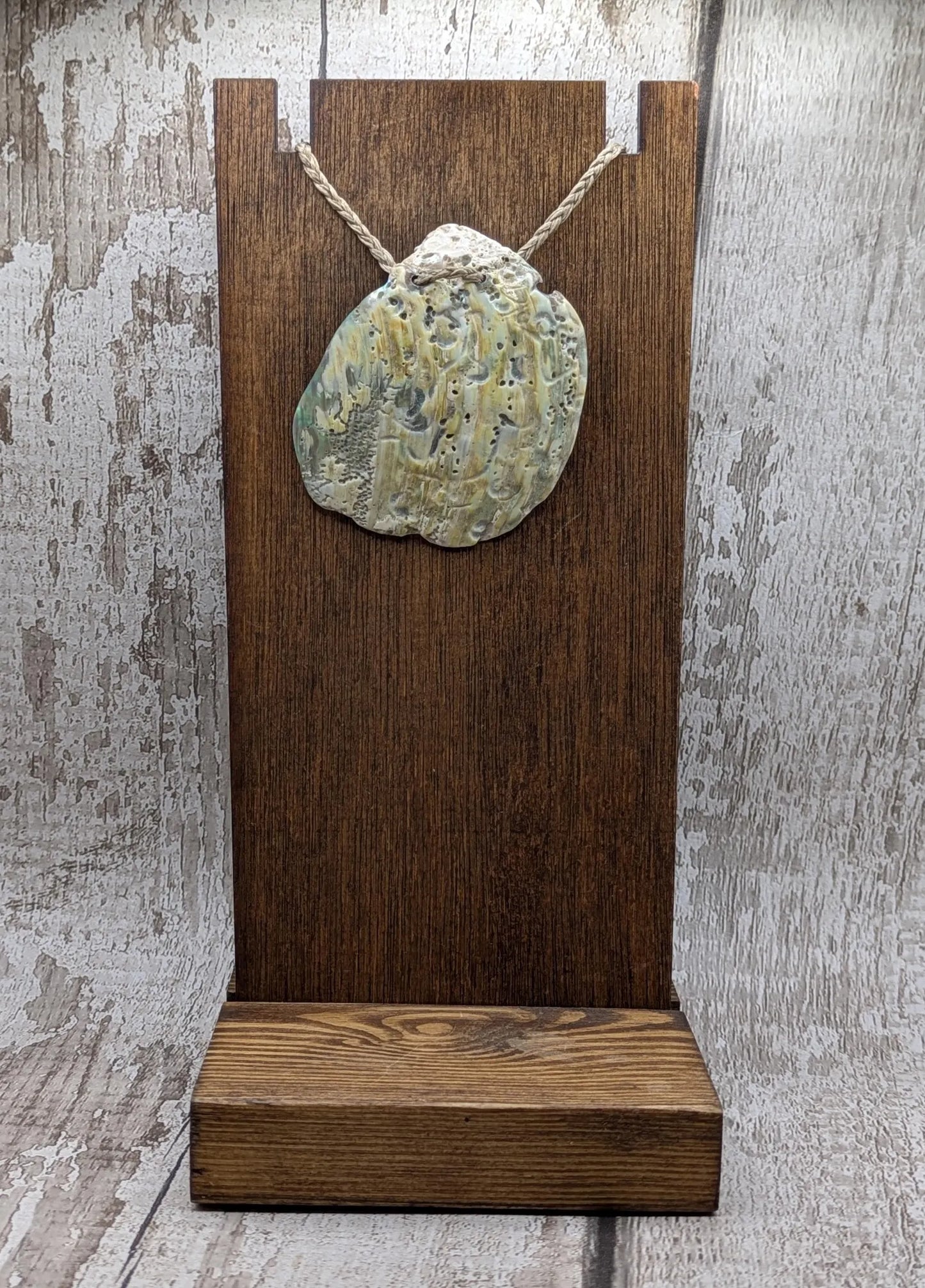 Large Freeform NZ Pāua Shell Pendant – Iridescent Abalone Statement Necklace, Natural statement Beach Jewellery.