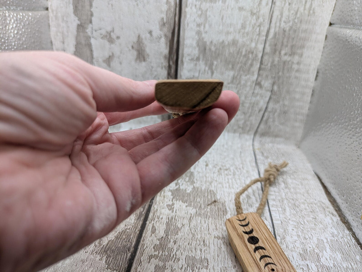 Sweet chestnut small travel sized incense holder and offering bowl.