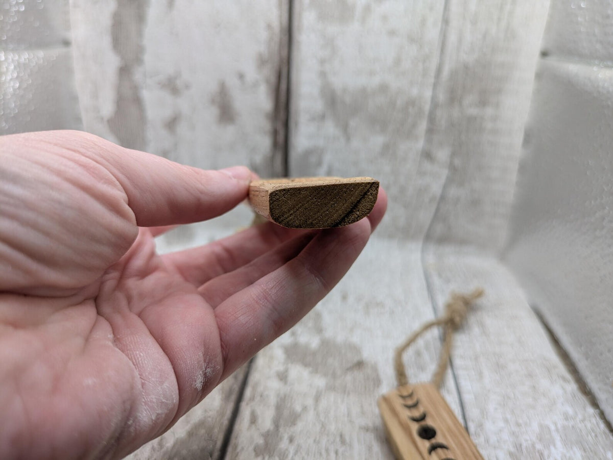 Sweet chestnut small travel sized incense holder and offering bowl.