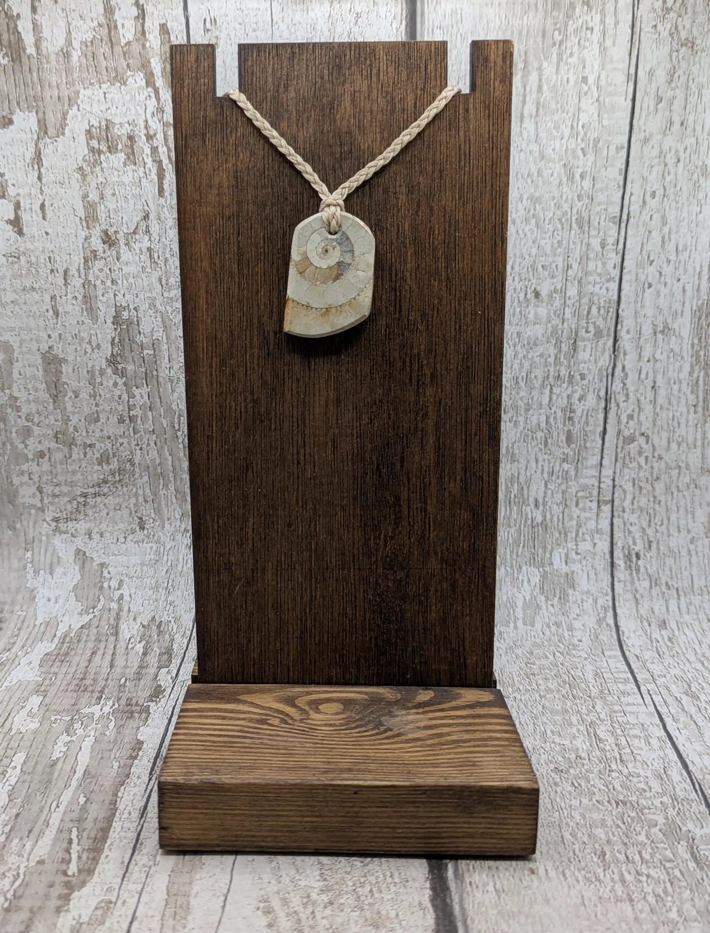 Jurassic Charmouth Ammonite Pendant – Calcite-Crystal in Limestone Fossil Necklace - Natural history - Fibonacci sequence amulet.