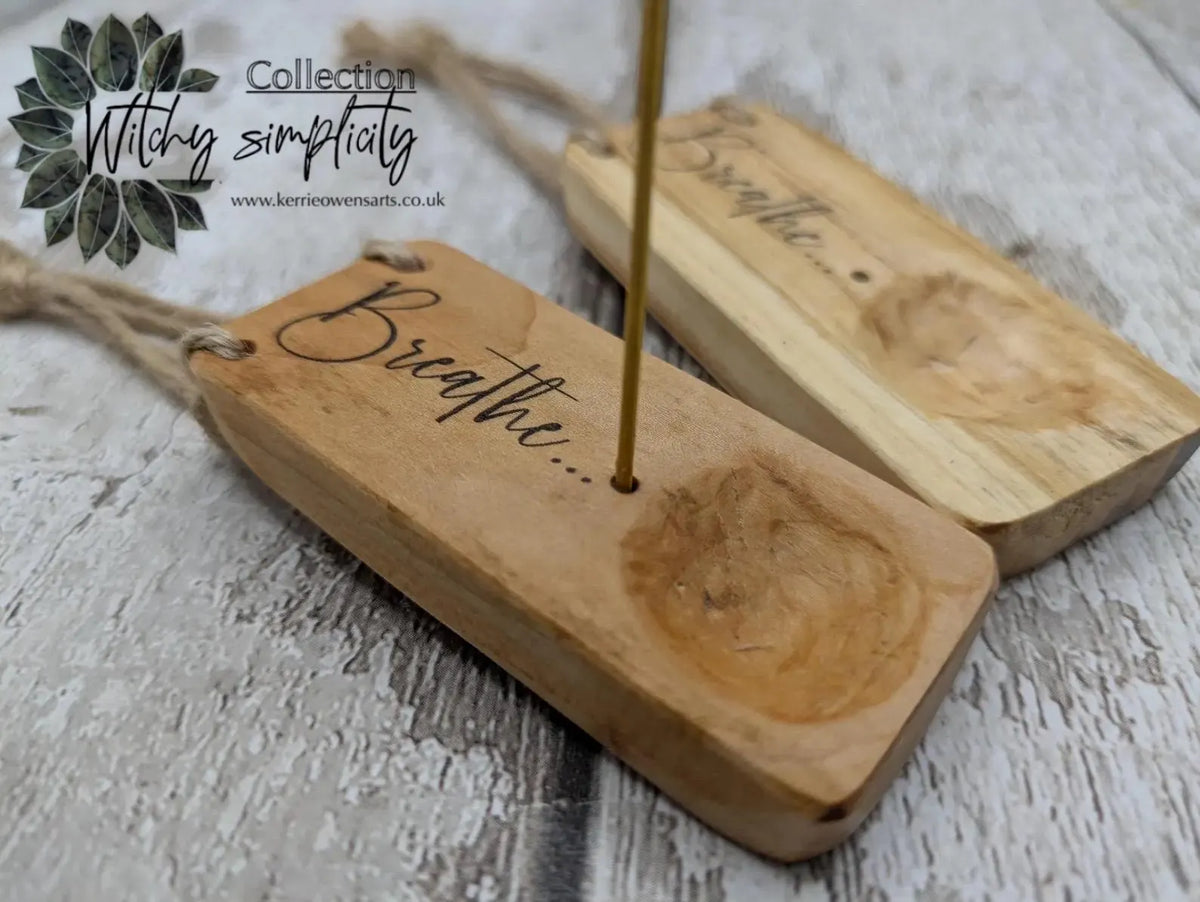 Travel sized incense holder and offering bowl affirmation design.