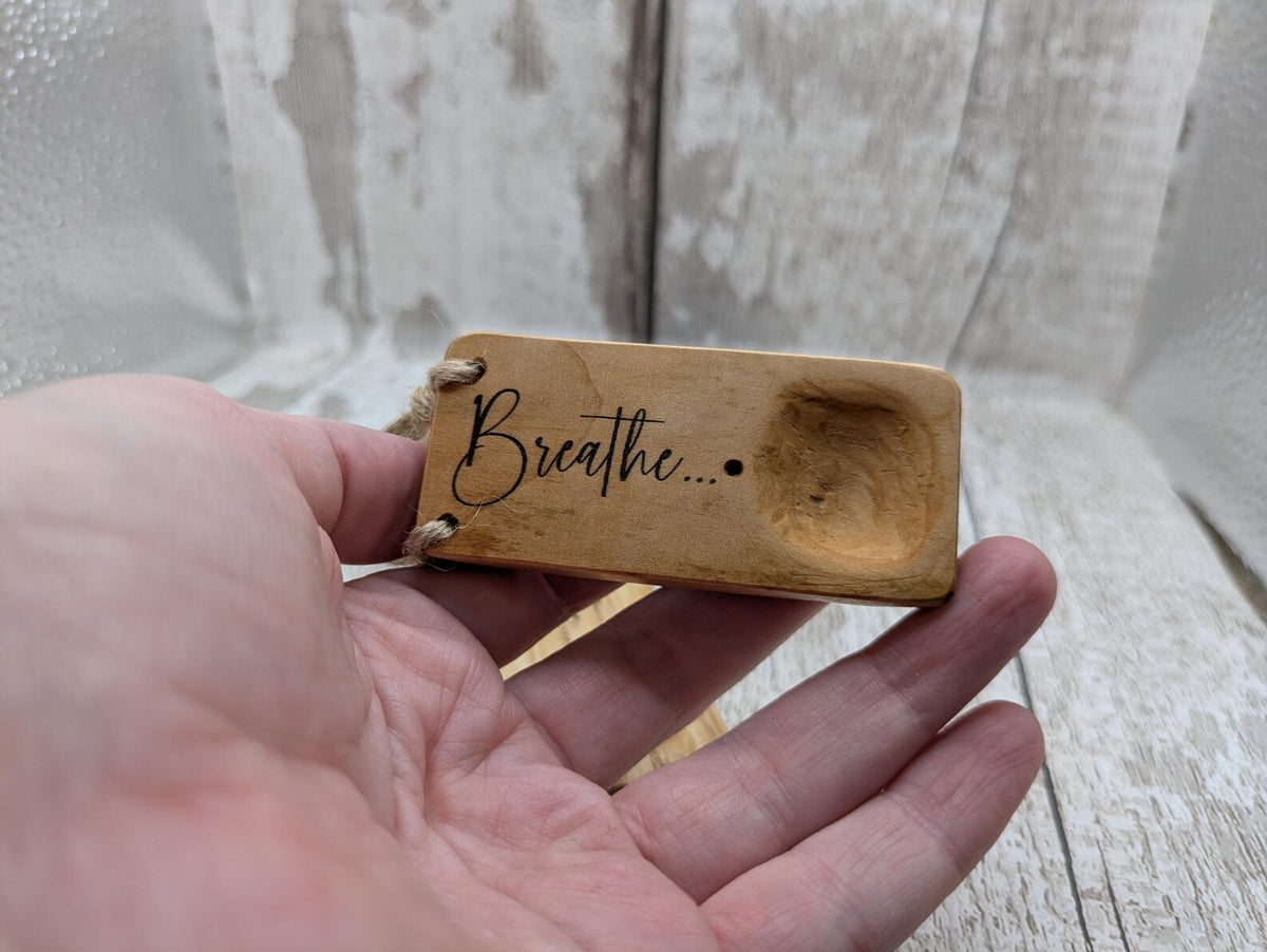 Travel sized incense holder and offering bowl affirmation design.