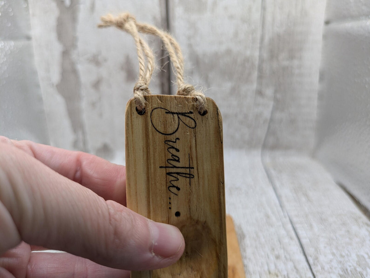 Travel sized incense holder and offering bowl affirmation design.