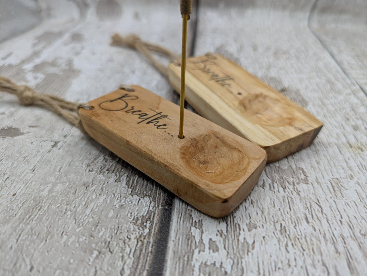 Travel sized incense holder and offering bowl affirmation design.