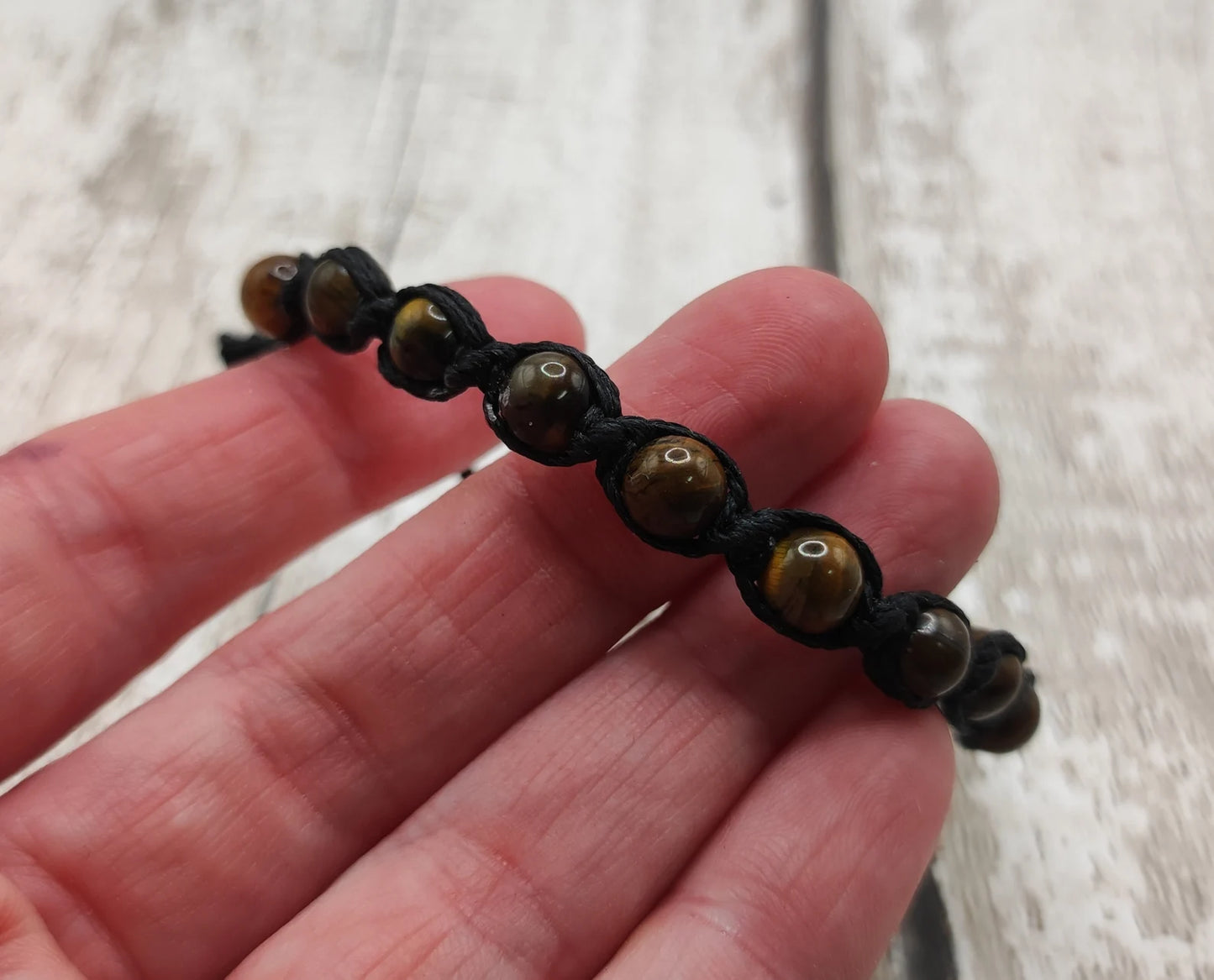 Tigers eye beaded macrame bracelet.