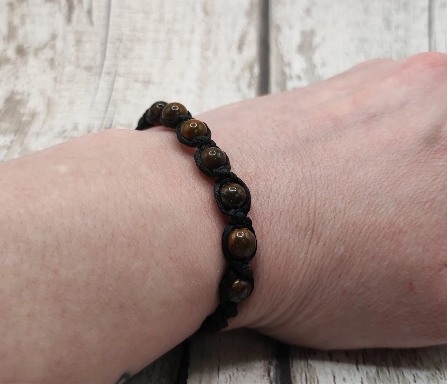 Tigers eye beaded macrame bracelet.