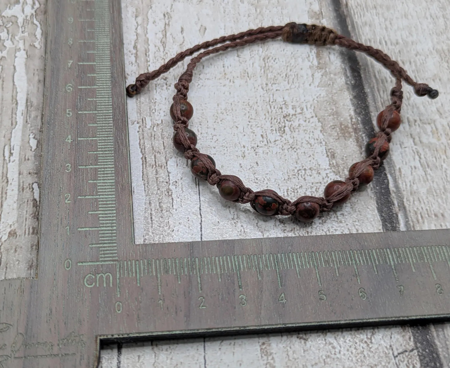 Picasso Jasper macrame beaded bracelet.