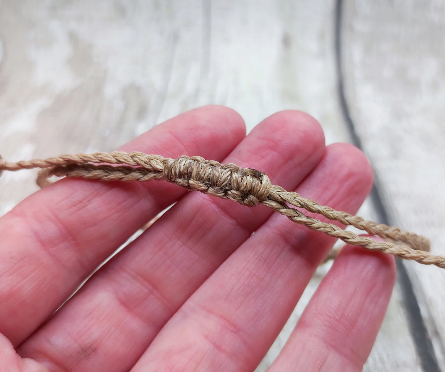 Faceted sunstone Macrame woven adjustable bracelet.