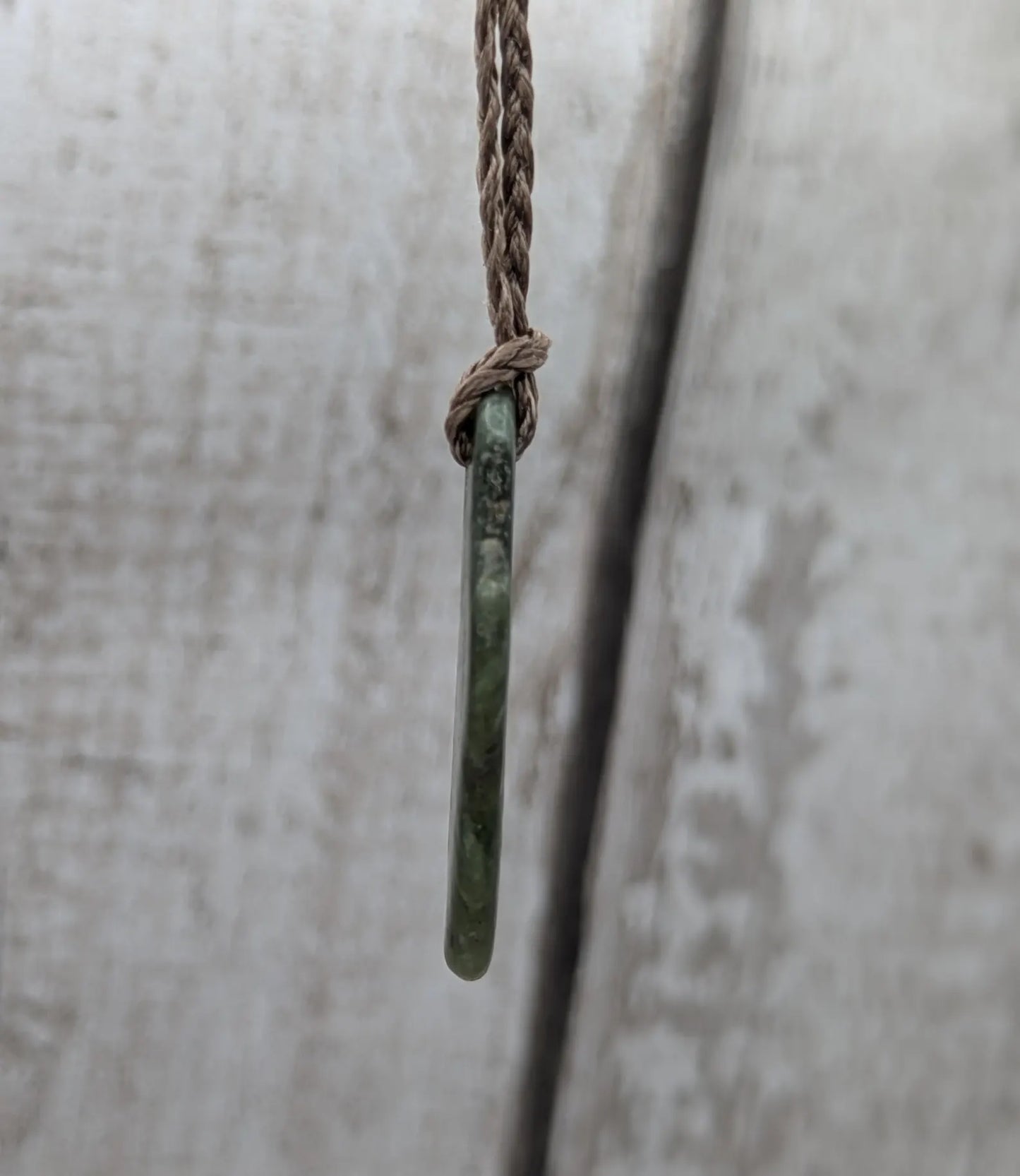 Tumble polished New Zealand Pounamu Jade Necklace – Raw Greenstone Offcut crystal Pendant on Cord, simple spiritual jewellery.