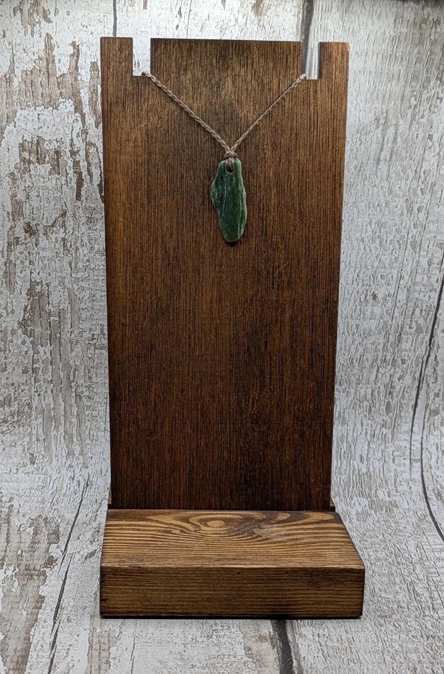 Tumble polished New Zealand Pounamu Jade Necklace – Raw Greenstone Offcut crystal Pendant on Cord, simple spiritual jewellery.