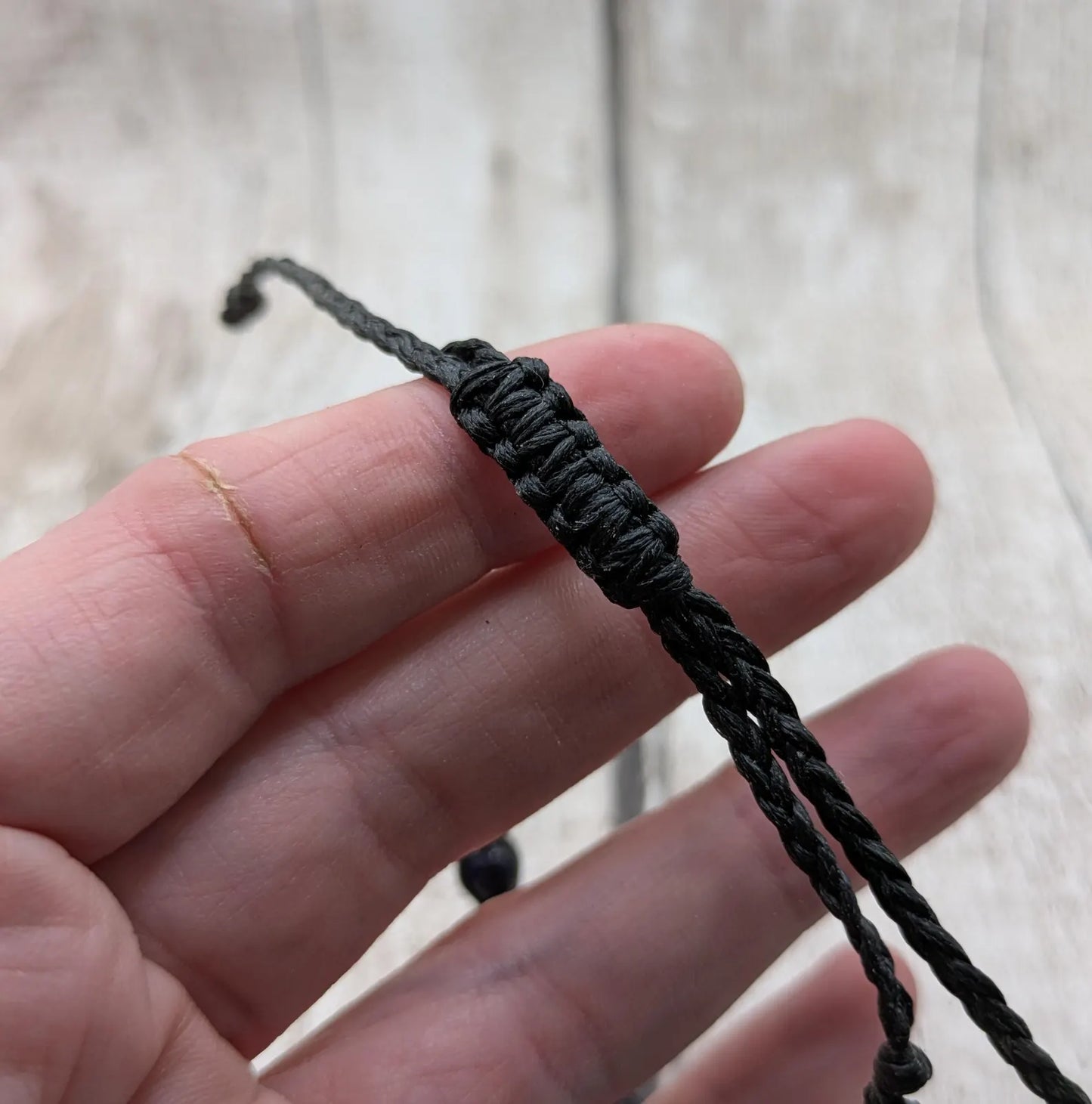 Blue goldstone 6mm beaded macrame woven bracelet