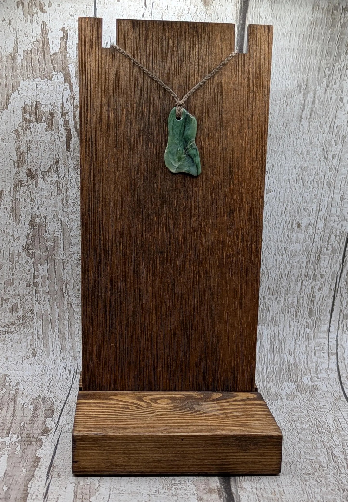 Tumble polished New Zealand Pounamu Jade Necklace – Raw Greenstone Offcut crystal Pendant on Cord, simple spiritual jewellery.