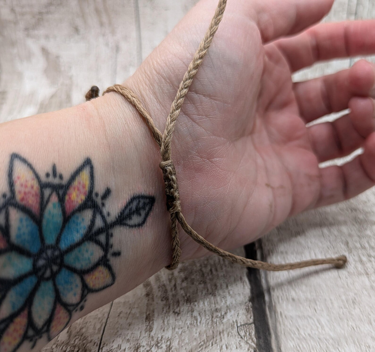 Sea glass connector bead adjustable bracelet.