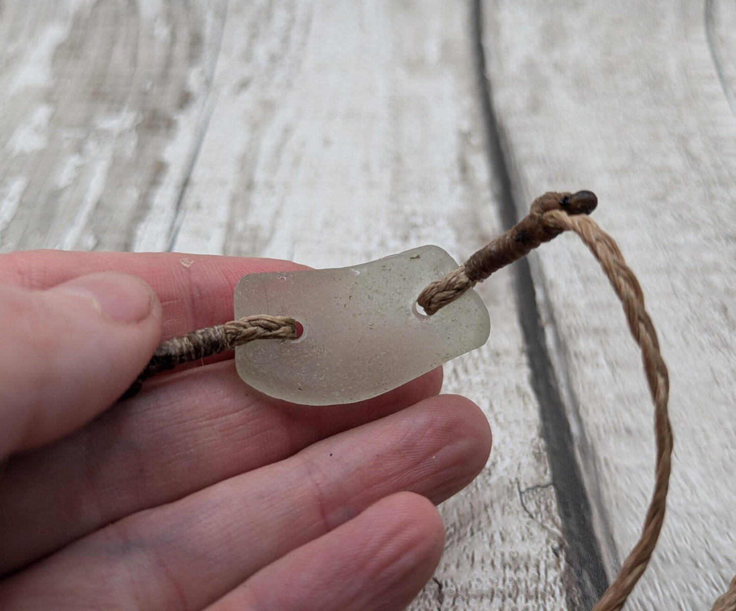 Sea glass connector bead adjustable bracelet.
